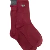 Antler Merlot & Grey Bow Socks