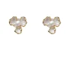 Antler Pearl Lotus Earring
