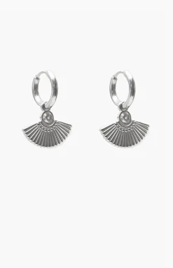 Antler Silver Fan Huggie Earring