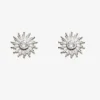 Antler Sun Cubic Earring - Silver