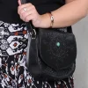 Carved Saddle Bag - Black