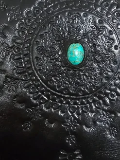 Carved Saddle Bag - Black