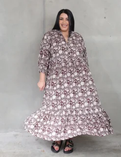 Delilah Dress - Chocolate Marigold