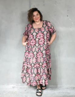 Isle of Mine - Amelie Maxi Dress - Olive Fleuron