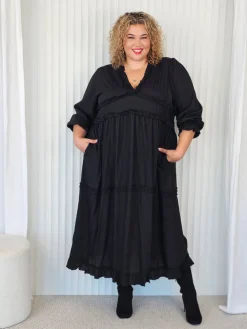 Ruffle Dress - Black