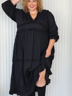 Ruffle Dress - Black