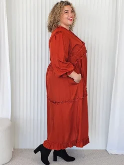 Ruffle Dress - Terracotta