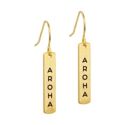 Te Reo Aroha Earrings - Gold