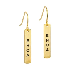 Te Reo E hoa Earrings - Gold